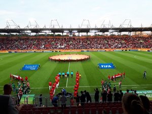 na fotografii zdjęcie stadionu piłkarskiego w czasie Mistrzostw Świata w Piłce Nożnej FIFA U-20 Poland 2019