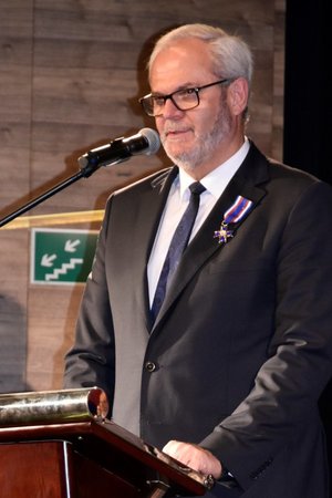 Burmistrz Miasta Jasła podczas przemówienia