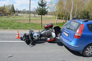 Miejsce wypadku drogowego w Krośnie