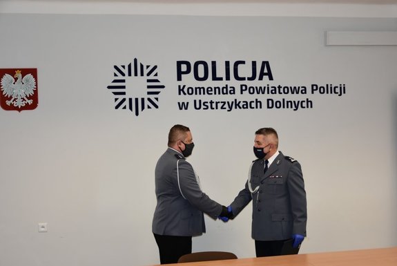 od lewej I Zastępca Komendanta Powiatowego i Komendant Powiatowy Policji