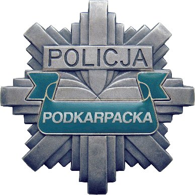 Na zdjęciu policyjna odznaka z napisem policja podkarpacka